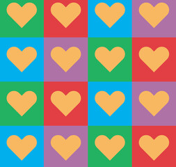 Hand-drawn trendy doodle seamless pattern with hearts. Collection of valentines day backgrounds