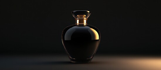 Elegant Black Perfume Bottle in Dramatic Lighting