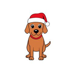 dog in santa hat