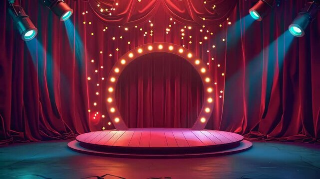 video of cartoon circus stage