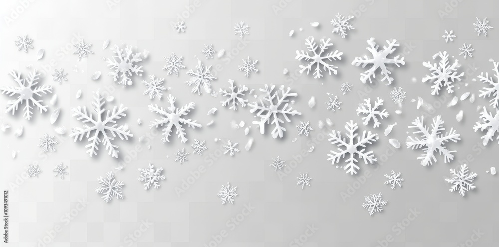 Poster transparent background with falling snow. modern graphic in 10 eps. abstract snowflake pattern. snow
