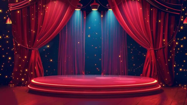 video of cartoon circus stage