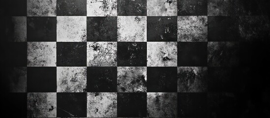 Grunge Checkered Flag: A Distressed Black and White Pattern