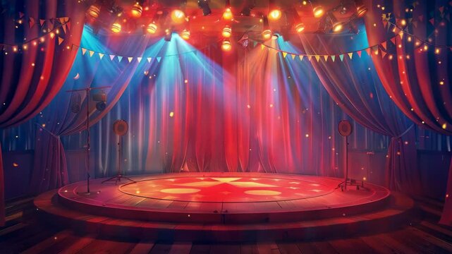 video of cartoon circus stage