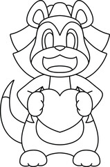 Meerkat Bride Heart Wedding Animal Vector Graphic Art Illustration