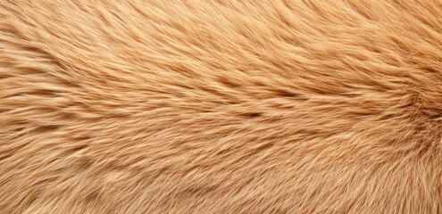 Fototapeta premium A close-up of soft, golden fur texture ideal for use in design projects, pet-related websites, or animal-themed content, Its warm tones can evoke feelings of comfort and coziness,