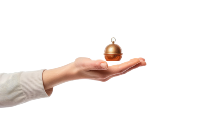 hand holding christmas ball