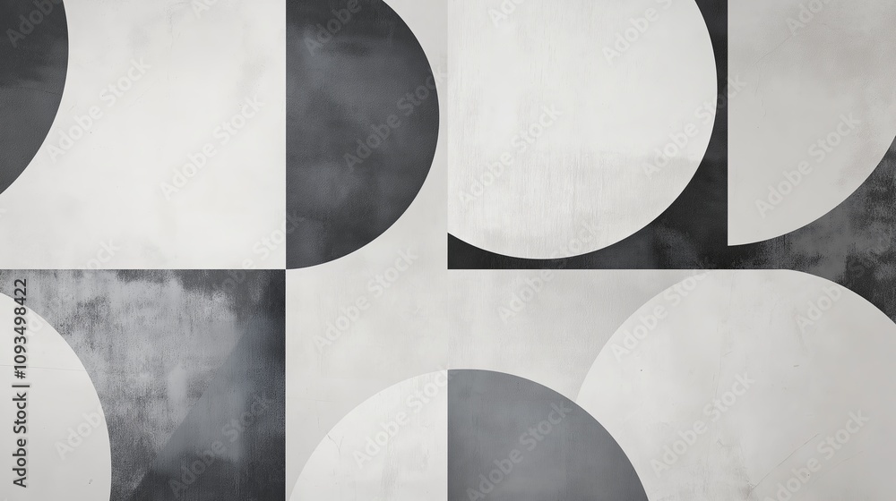 Aufkleber minimalist geometric patterns in soft monochrome