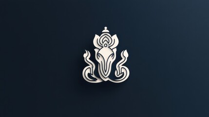Fototapeta premium Modern Minimalist Interpretation of Vinayaka with Clean Lines and Subtle Design Elements Perfect for Contemporary Art and Cultural Projects