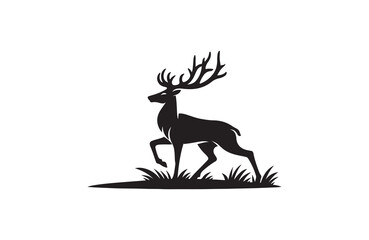 deer silhouette vector outline art illustration logo design
