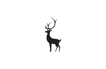 deer silhouette vector outline art illustration logo design
