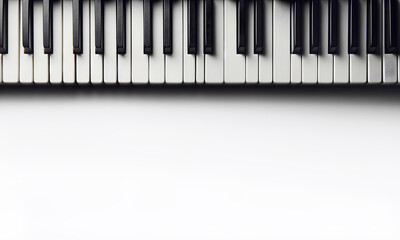 Klaviertastatur mit wei&szlig;er Grundfl&auml;che, copy space, Vorlage, Hintergrund