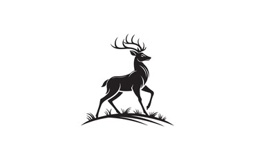 deer silhouette vector outline art illustration logo design
