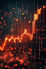 Stock market chart, beautiful 3D animation of Japanese candlestick chart