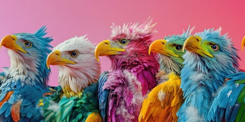 Obraz premium Vivid Parrots: A Celebration of Color and Joy