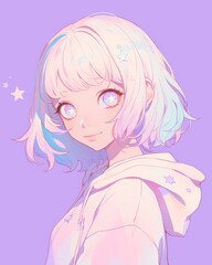 A Starry-Eyed Anime Girl Portrait