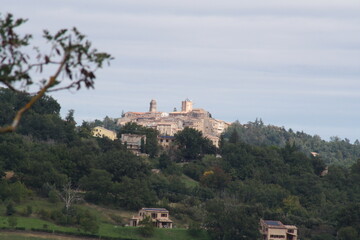 view of Italian village in the mountains