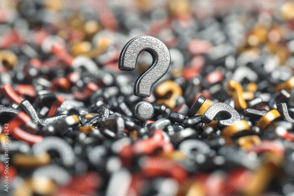 Aufkleber A close-up shot of a pile of question marks, ideal for representing uncertainty or doubt in various contexts