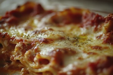A single serving of lasagna on a plate, perfect for a meal or snack