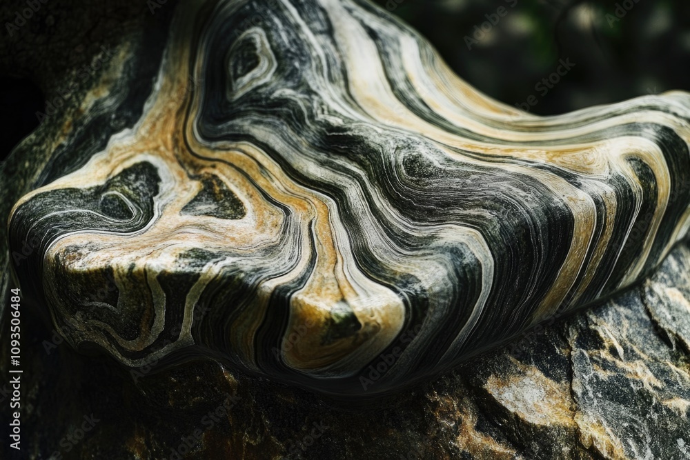 Poster Close-up view of a unique rock formation with detailed patterns