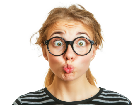 woman with glasses