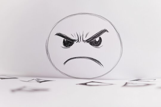 A simple illustration of a sad face on a white background, perfect for expressing emotions in various contexts