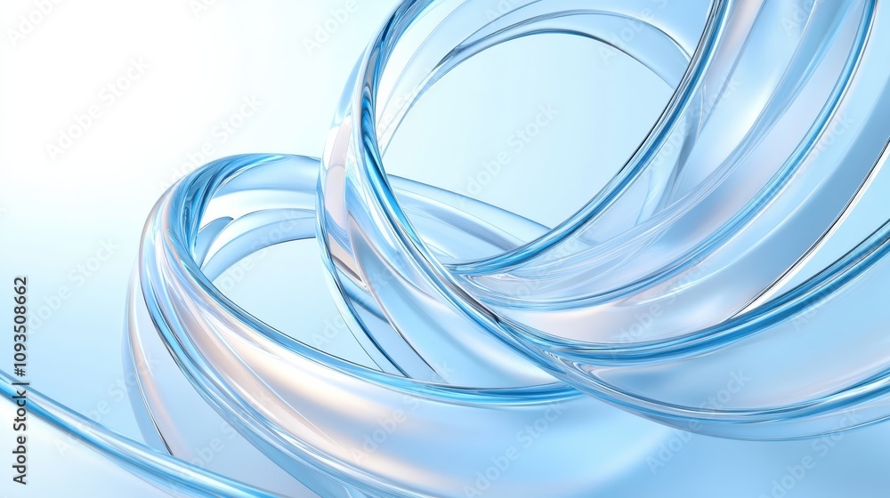Poster dynamic 3d glass helix with soft glow