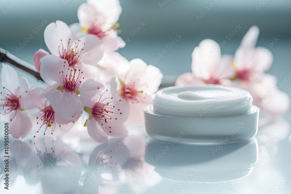 Poster a jar of cream sits on a table, ready for use