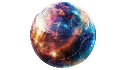 Interstellar Football Scene on transparent background PNG.