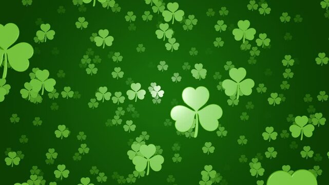Clover Shamrock Symbols - St Patrick's Day Background Loop
