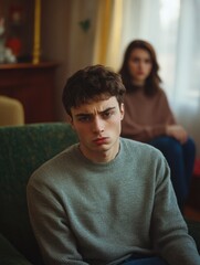 Fototapeta premium Introspective Teenager in Living Room