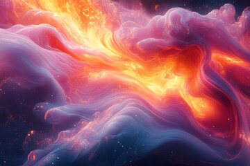 An incredibly beautiful background created by colored smoky smoke that dissolves smoothly in the wind. Soft yet vibrant shades of color blend together to create an atmosphere of mystery and sophistica