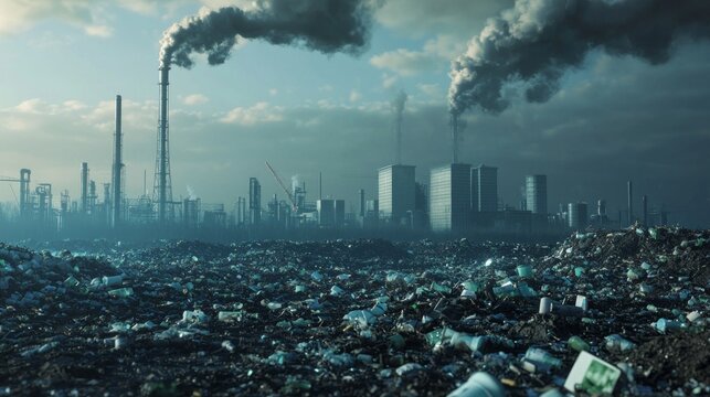 Visualizing Pollution: Impactful Graphic Illustrating Environmental Changes Over Time with Ultra-Detailed Statistics