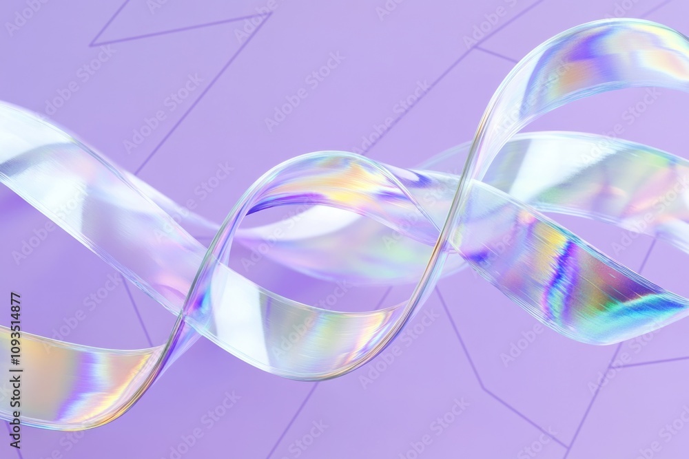 Aufkleber a close-up view of a ribbon against a deep purple background