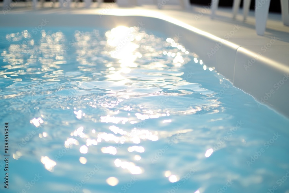 Poster a close-up view of calm pool water with ripples