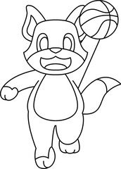 Cat Basketball player Basketball Animal Vector Graphic Art Illustration