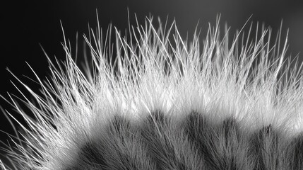 Closeup of fine animal fur texture showing individual hairs
