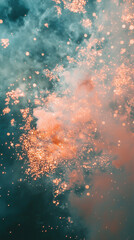 Abstract Orange and Teal Smoke Explosion 