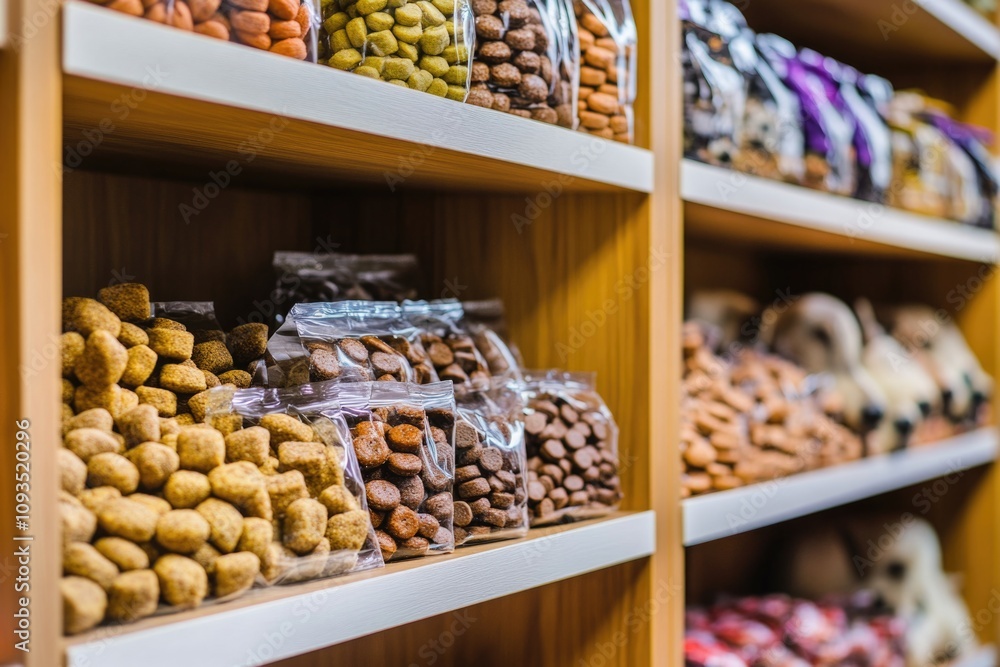 Poster a shelf filled with various types of nuts