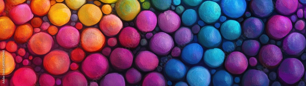 Poster colorful abstract pattern of rounded shapes