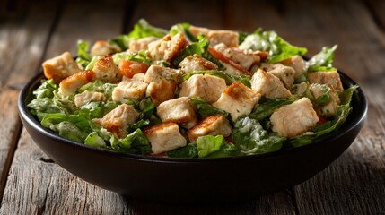 Fresh Grilled Chicken Salad with Creamy Dressing and Greens