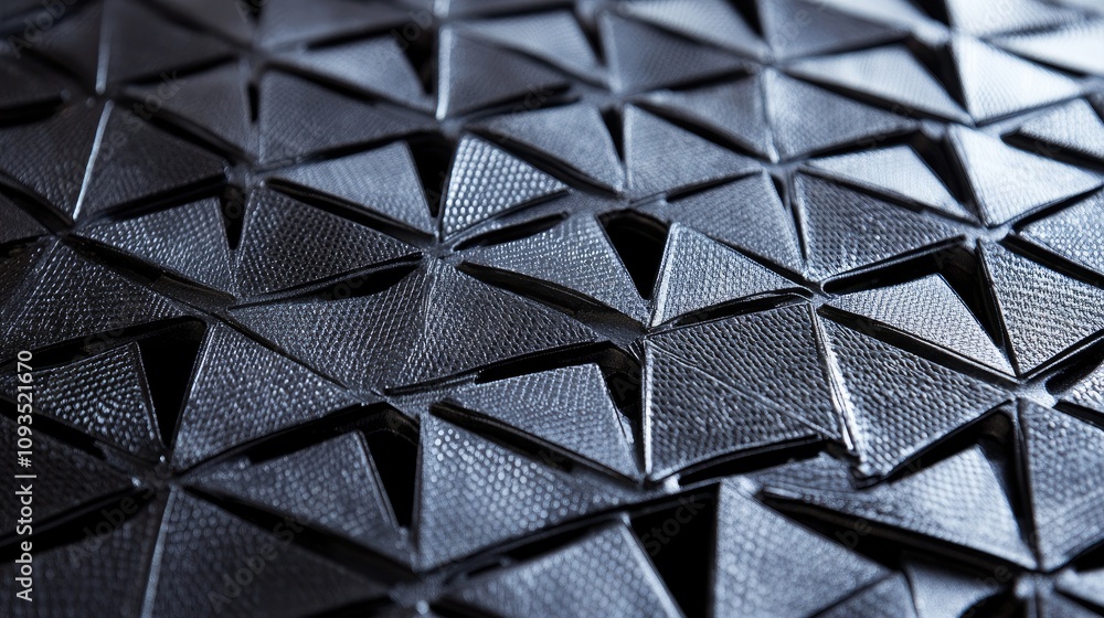 Poster Abstract dark gray triangular geometric pattern texture background.