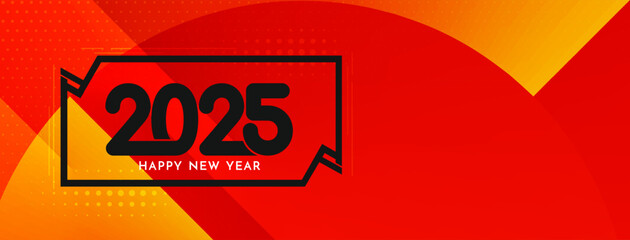 Modern Happy New year 2025 stylish banner design