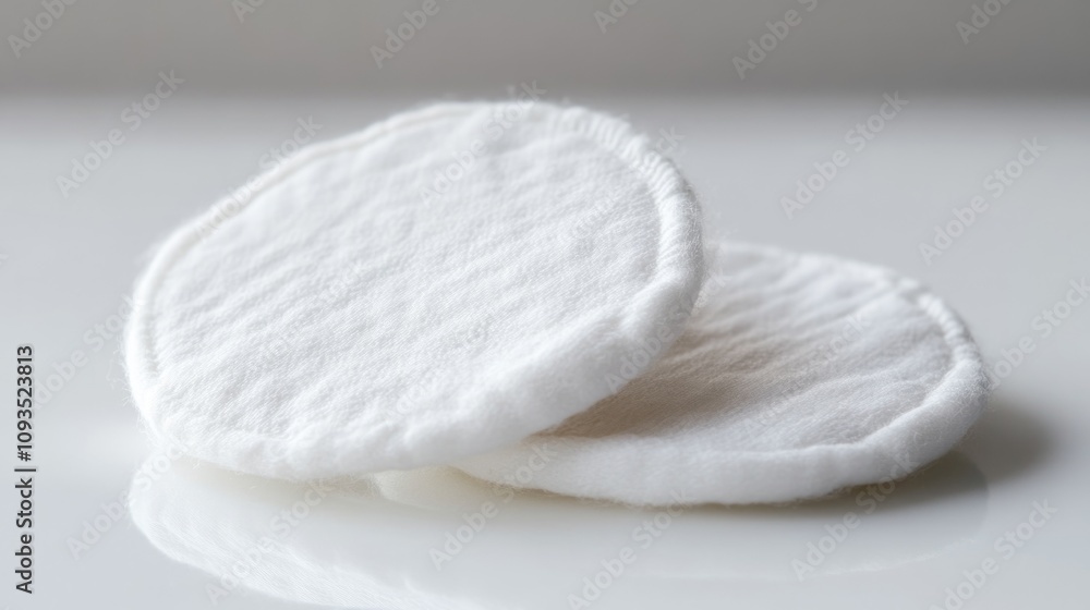 Poster a close-up view of two pads resting on a table, often used in medical or office settings