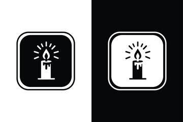 Black And White Candle Silhouette Vectors for Digital Art.