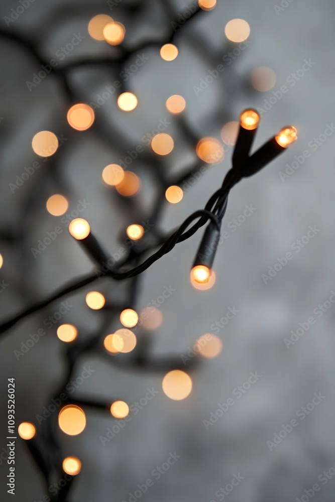 Poster a detailed view of a string of lights, ideal for use in product photography or to add visual interes