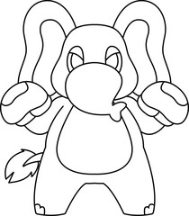 Elephant Boxer Boxing gloves Boxing Animal Vector Graphic Art Illustration