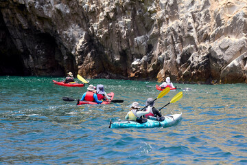 Nothing but the rhythm of the sea, the splash of saltwater, and endless adventure. These sea kayakers embrace the thrill, making every wave a story worth sharing. Arequipa Peru