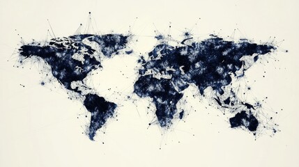 Fototapeta premium Global network connection map.