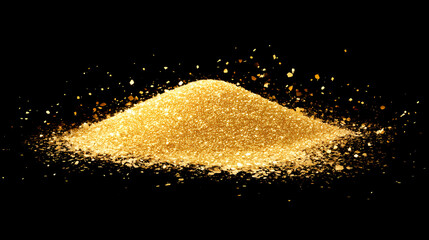 Sparkling gold dust shimmering under direct light creating a glittering opulent and luxurious visual representation of wealth prosperity and affluence. Shimmering Gold Dust. Illustration